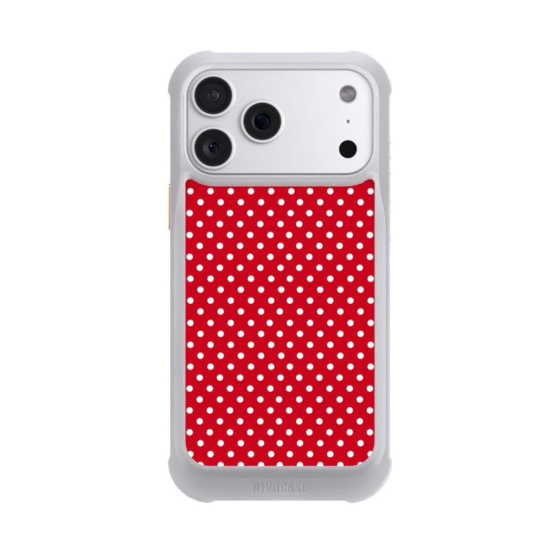 iPhone 18 Pro Max NIVOmax Confettis Blancs sur Fond Rouge