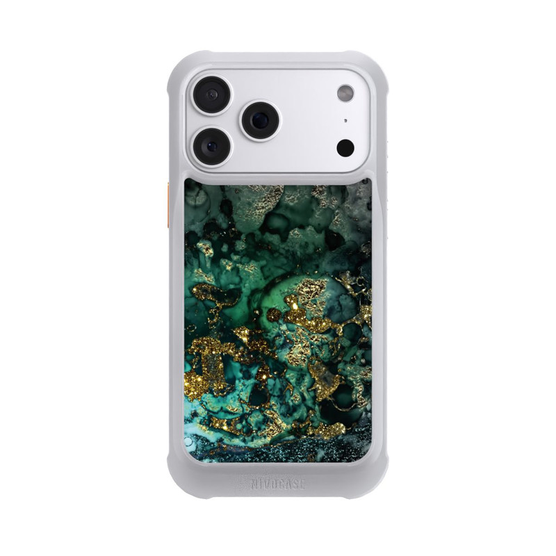 iPhone 18 Pro Max NIVOmax Cyan Glitzer Marmorlook