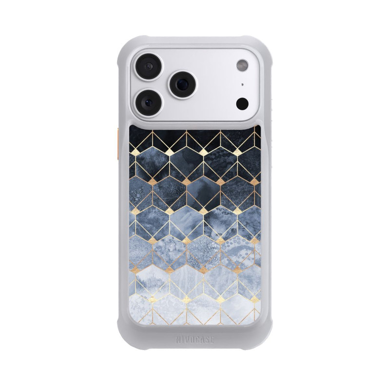 iPhone 18 Pro Max NIVOmax Impression Or Hexagones Bleus Et Diamants