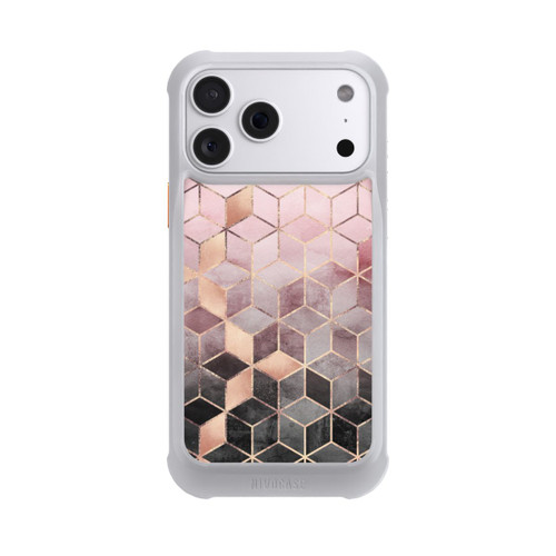 Apple iPhone 18 Pro Max NIVOmax Imprimé Cubes Dégradés Gris Rose