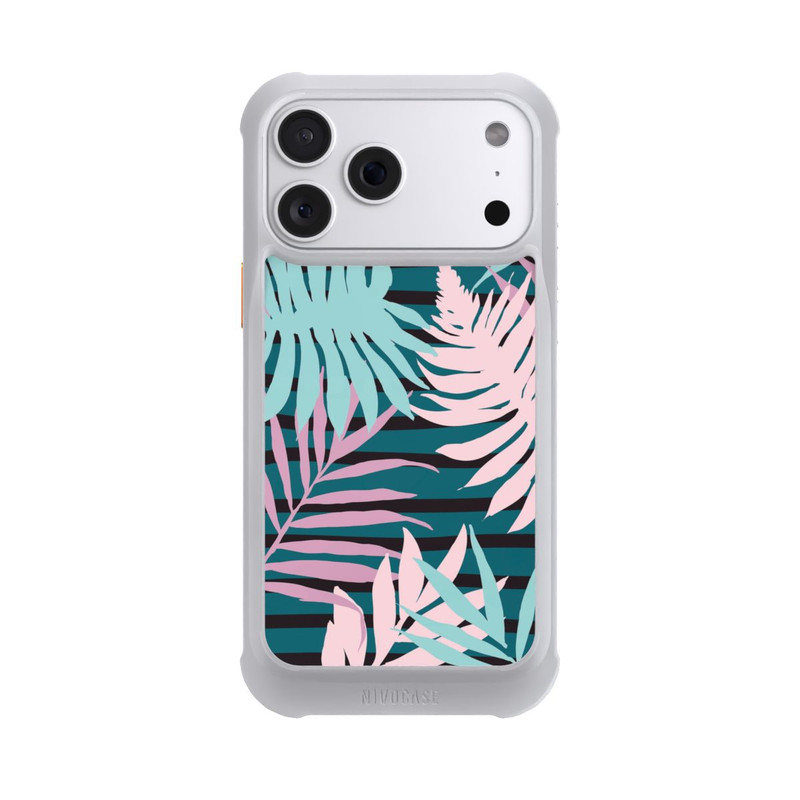 iPhone 18 Pro Max NIVOmax Pastel Jungle Leaves Pink Teal Seamless