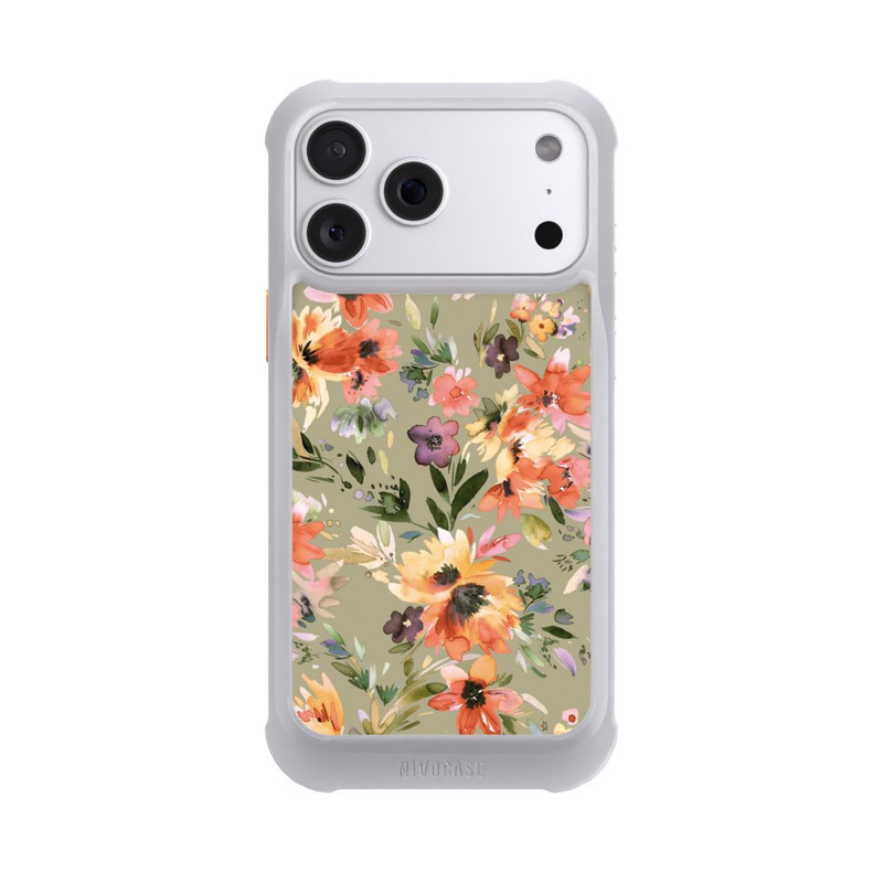 iPhone 18 Pro Max NIVOmax Malerische tropische Blumen Salbeigrün
