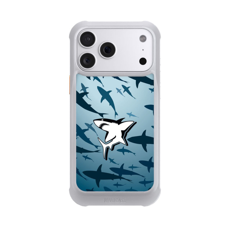 iPhone 18 Pro Max NIVOmax Haie Muster Blau