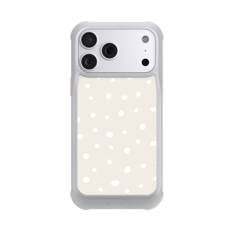 iPhone 18 Pro Max NIVOmax Beige White Dots Pattern