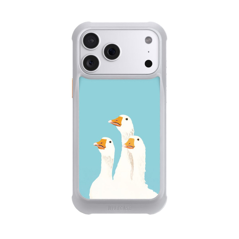 iPhone 18 Pro Max NIVOmax Drei Gänse Hellblau mit KI