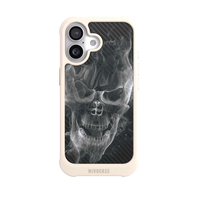 iPhone 17 NIVOmax rauchender Totenkopf Carbon