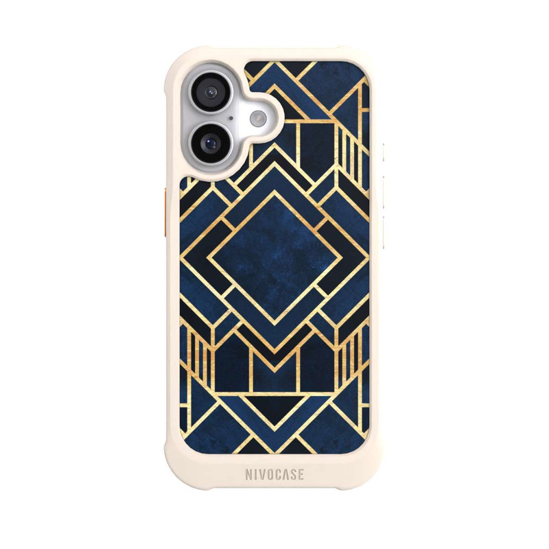 iPhone 17 NIVOmax Kunst Deko Blau Golddruck