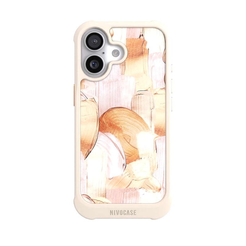 iPhone 17 NIVOmax Weiß/Gold Pinsel Muster