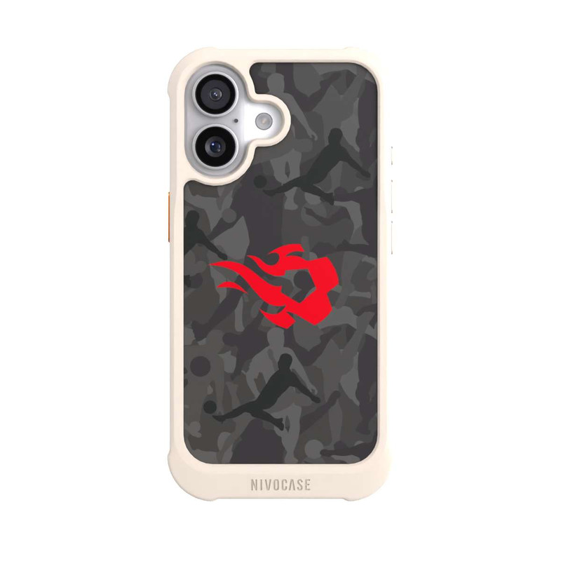 iPhone 17 NIVOmax Belgisch Rot Flammen Camouflage Grau