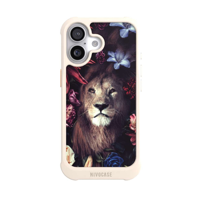 iPhone 17 NIVOmax Löwe Blumenrahmen