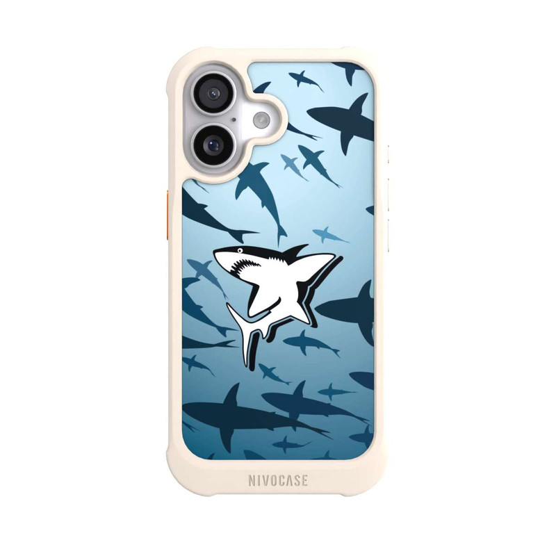 iPhone 17 NIVOmax Haie Muster Blau