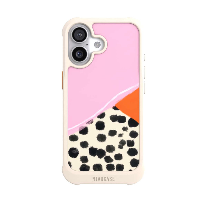 iPhone 17 NIVOmax Rosa und Orange Gepunkteter Hintergrund