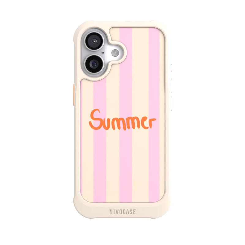 iPhone 17 NIVOmax Summer- Rosa und Orange Streifen Hintergrund