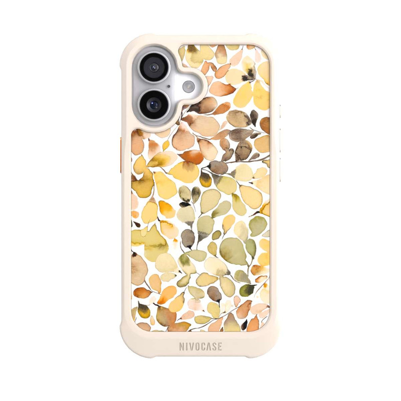 iPhone 17 NIVOmax Eukalyptus Aquarellblätter Braun Herbst