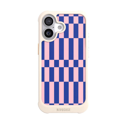  NIVOmax Checked Abstract Bold Electric Blue and Pink Color Block