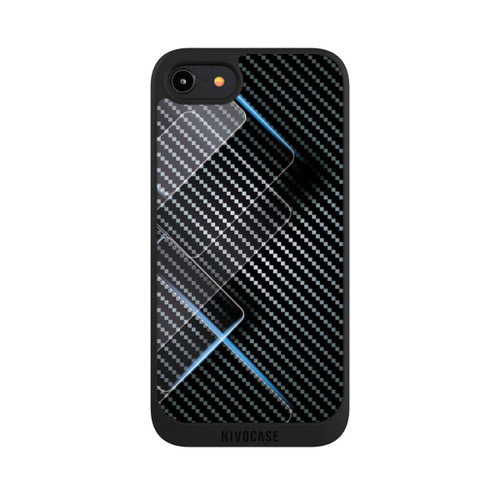 Apple iPhone 7 NIVOpure Blaue Linien auf Karbon