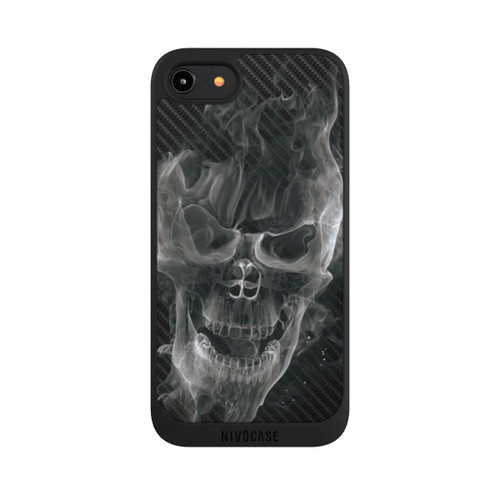 Apple iPhone 7 NIVOpure rauchender Totenkopf Carbon