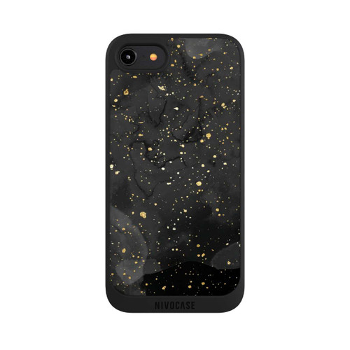 Apple iPhone 7 NIVOpure Glitzernder Marmor-Schwarz-Gold-Look