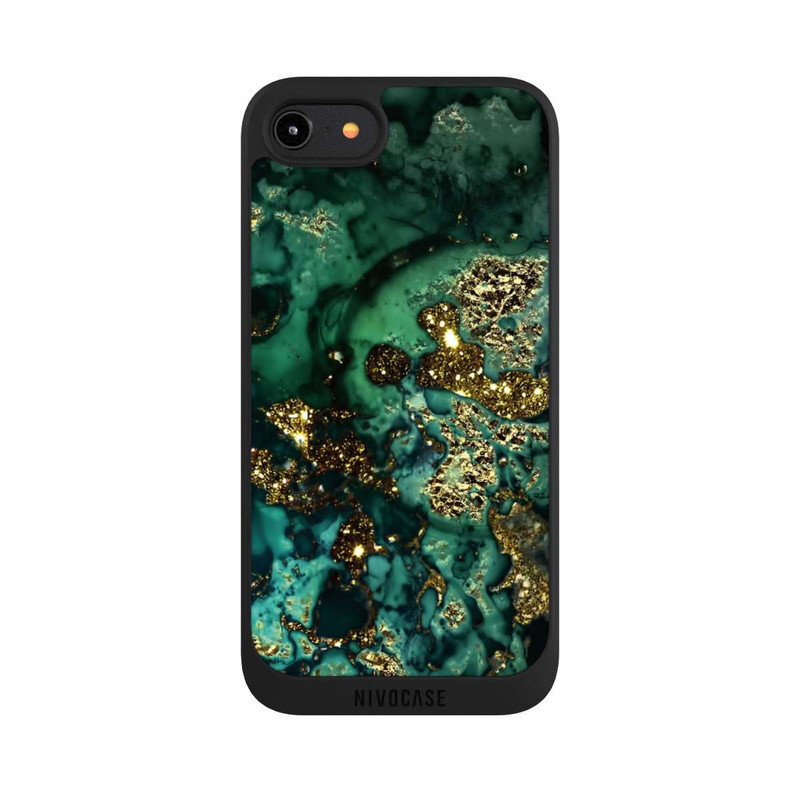 iPhone 7 NIVOpure Cyan Glitzer Marmorlook
