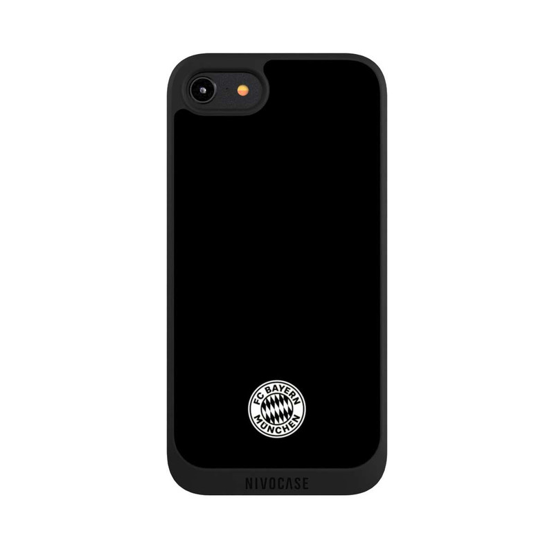 iPhone 7 NIVOpure Klassisches FCB Logo Klein - Weiß auf Schwarz