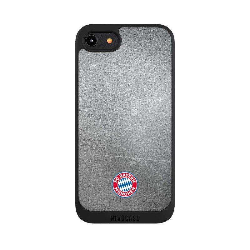 iPhone 7 NIVOpure Klassisches FCB Logo Klein - Bunt auf Metalllook
