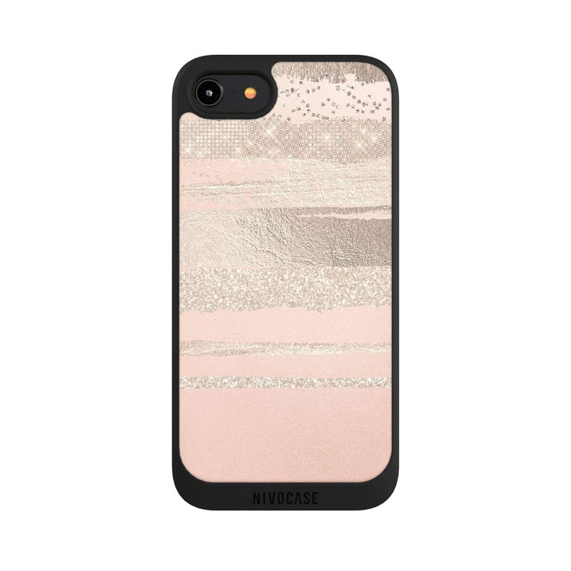 iPhone 7 NIVOpure Glitzerschichten (Rosé/Silver) Glitterlook