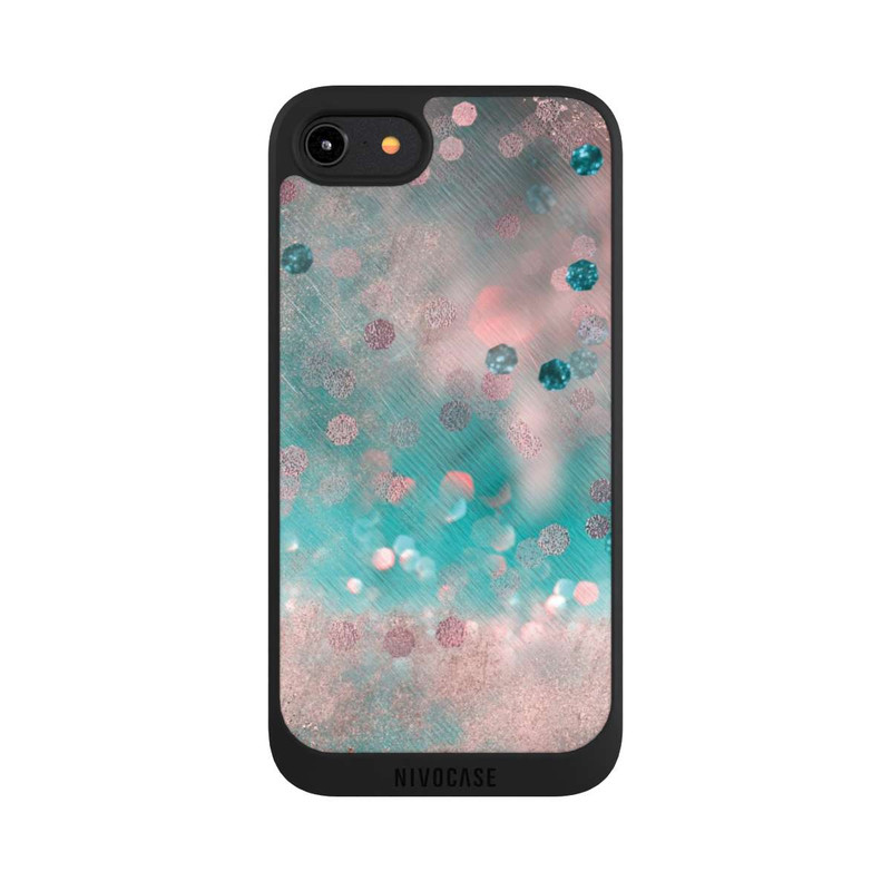 iPhone 7 NIVOpure Türkis-glamouröser Glitzerlook