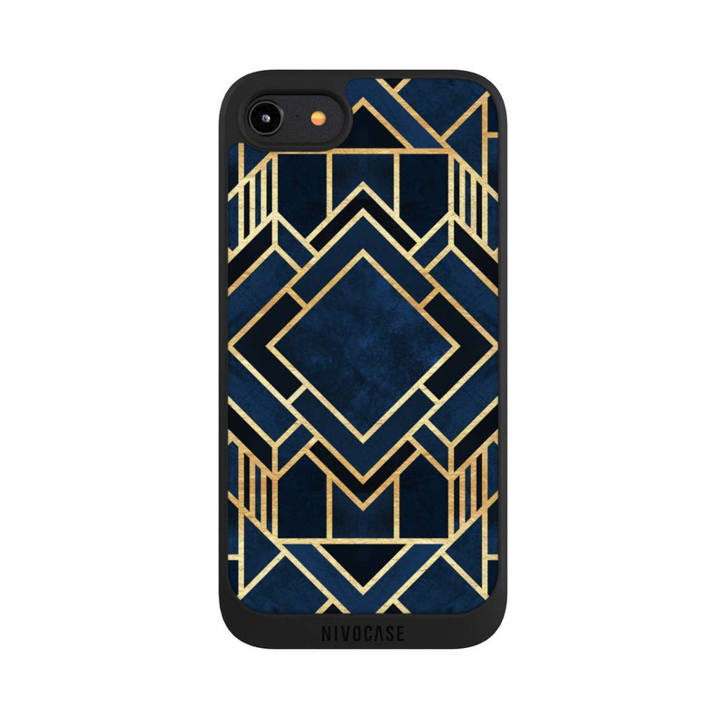 iPhone 7 NIVOpure Impression Art Déco Bleu Or