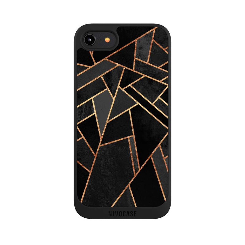 iPhone 7 NIVOpure Schwarze Nacht Gold Druck