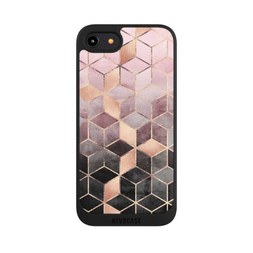 Apple iPhone 7 NIVOpure Pink-grauer Farbverlauf Würfel Druck