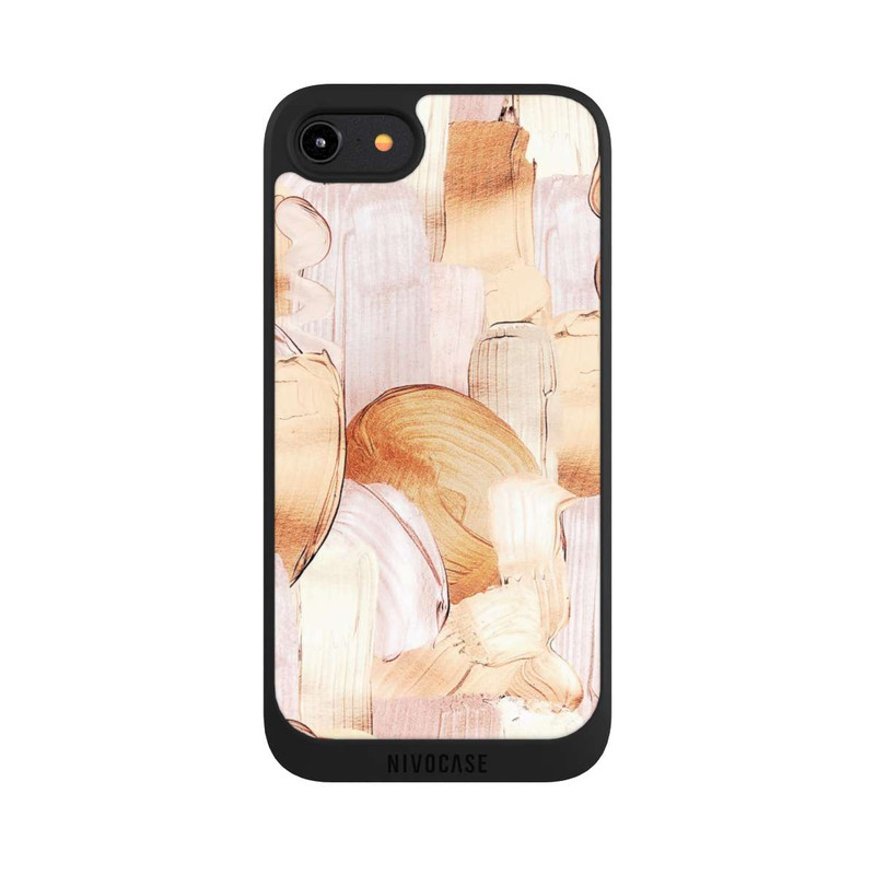 iPhone 7 NIVOpure Weiß/Gold Pinsel Muster