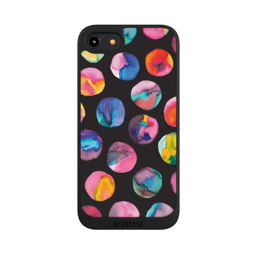 Apple iPhone 7 NIVOpure Colorful Ink Marbles Dots Black