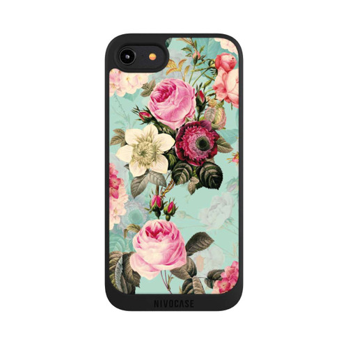 Apple iPhone 7 NIVOpure Türkisfarbene Rosentapete