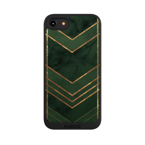 Apple iPhone 7 NIVOpure Dark Green Pattern Golden Stripes