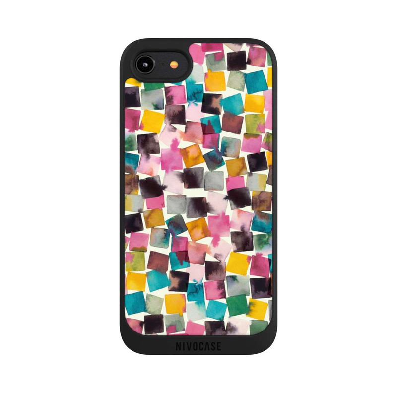 iPhone 7 NIVOpure Aquarell geometrische Plaids rosa