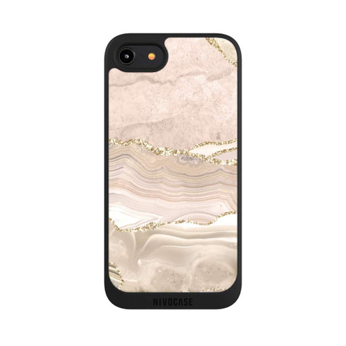 Apple iPhone 7 NIVOpure Marmor rosa-goldene Streifen