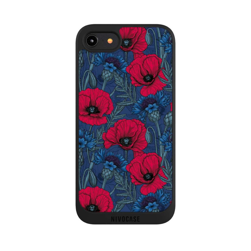 iPhone 7 NIVOpure Coquelicots et bleuets sur fond bleu