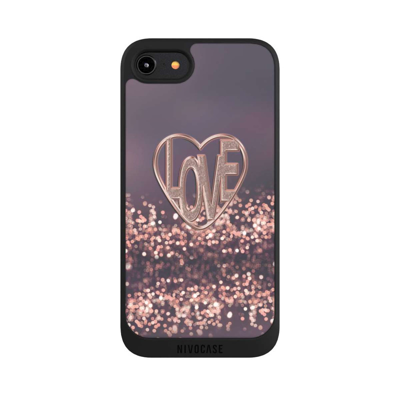 iPhone 7 NIVOpure LOVE Rose Pailleté