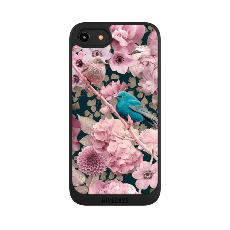 iPhone 7 NIVOpure Moineaux à motif de fleurs roses