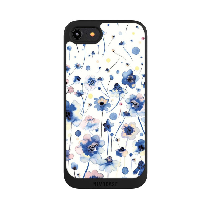 iPhone 7 NIVOpure Fleurs bleues d’encre aquarelle