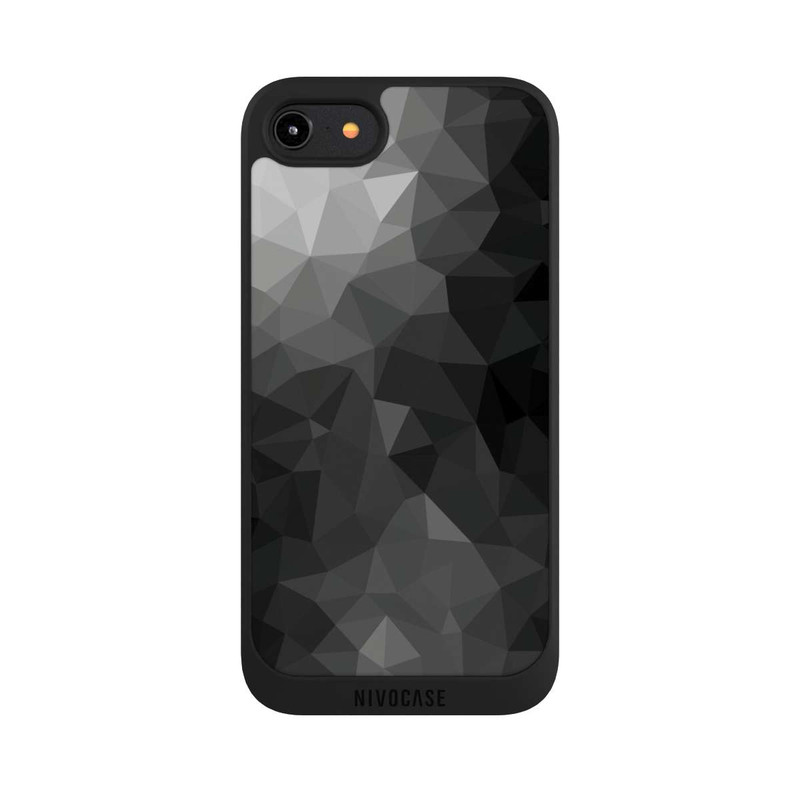 iPhone 7 NIVOpure Polygonales Mosaik Schwarz/Weiß
