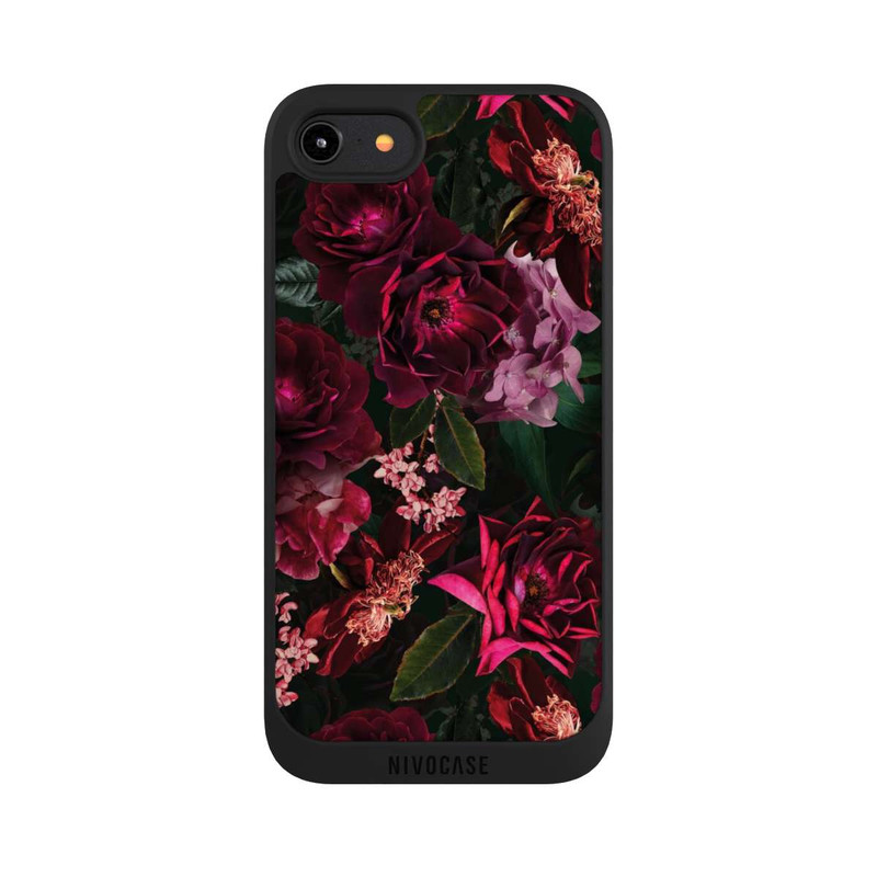 iPhone 7 NIVOpure Dunkelrote und rosa Blüten