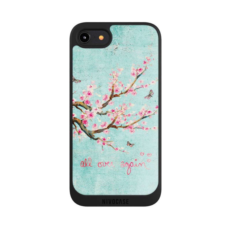 iPhone 7 NIVOpure Motif d'arbre en fleurs de cerisier bleu