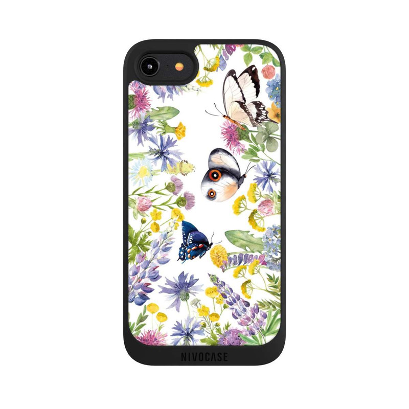 iPhone 7 NIVOpure Bunte Frühlingsblumen und Schmetterlinge
