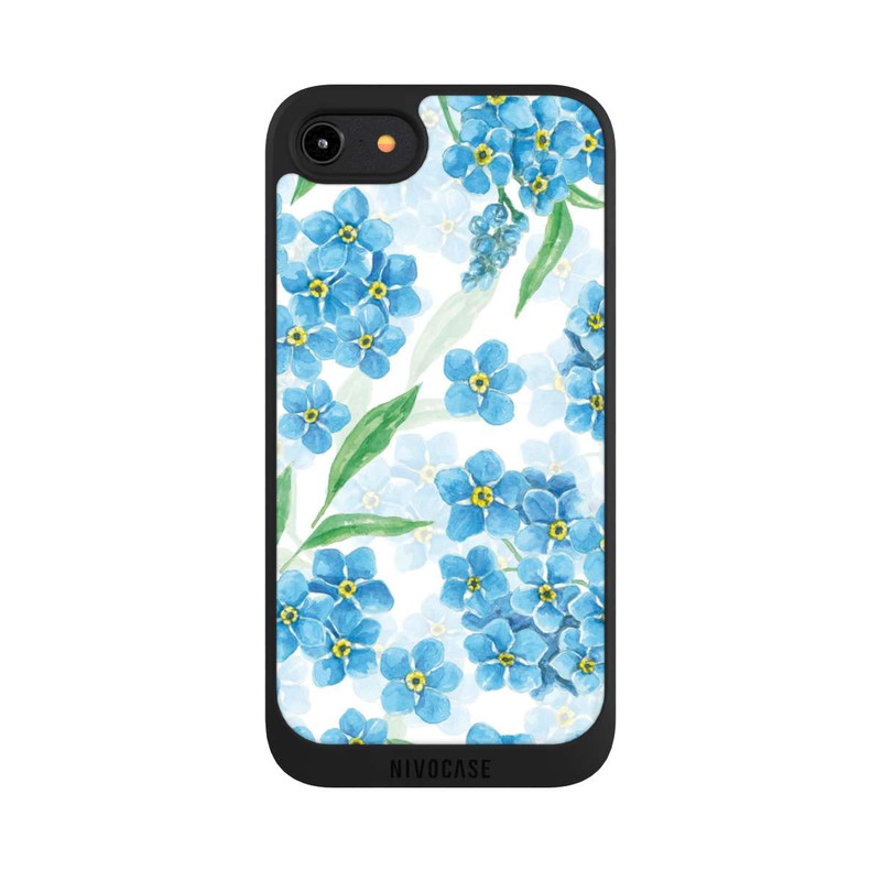 iPhone 7 NIVOpure Motif myosotis blanc