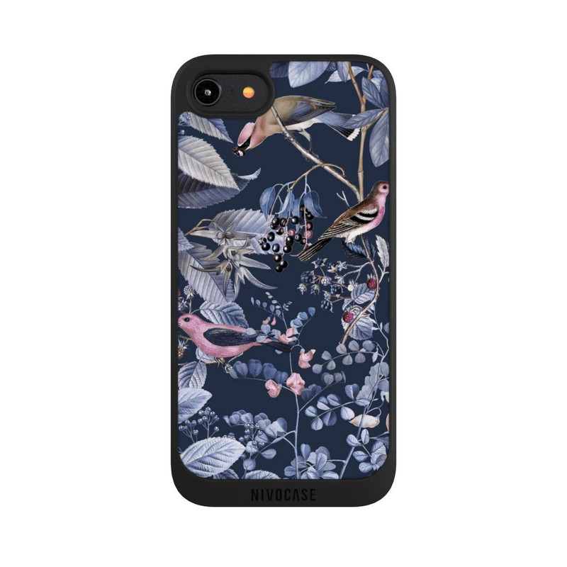 iPhone 7 NIVOpure Oiseaux et Baies Bleu