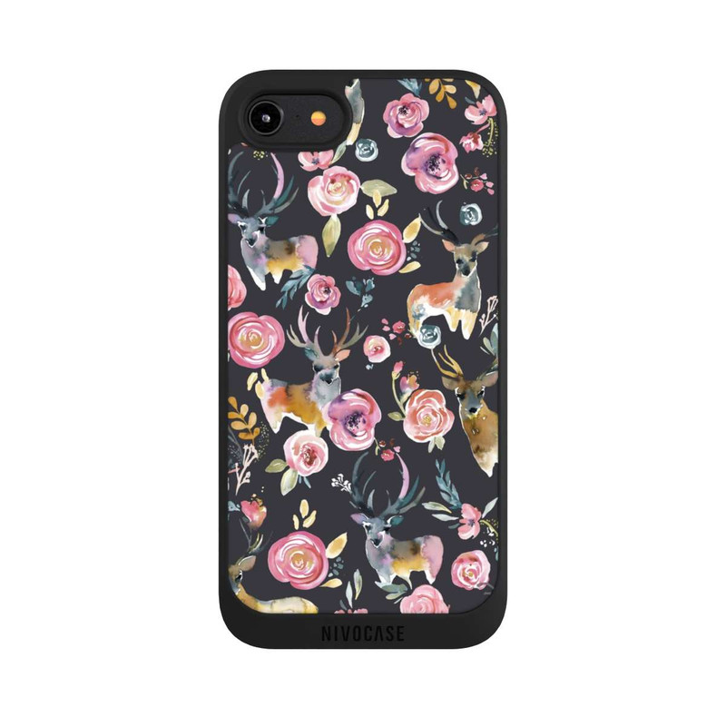 iPhone 7 NIVOpure Cerfs et fleurs Anthracite