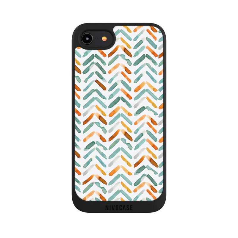 iPhone 7 NIVOpure Élégant Automne Chevron Bleu Orange