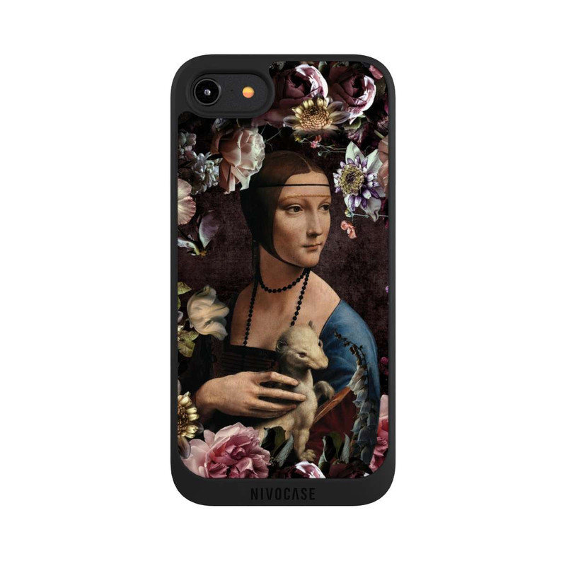 iPhone 7 NIVOpure Dame avec hermine aux roses 