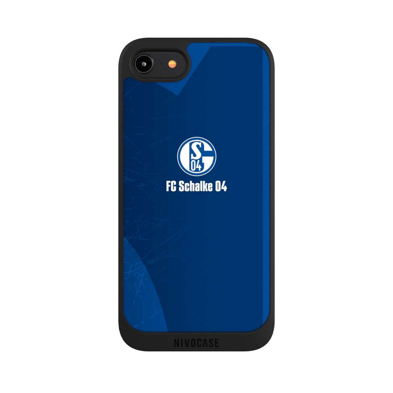 iPhone 7 NIVOpure Schalke 04 Blauer Hintergrund Mit Logo